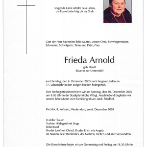 Arnold Frieda Geb. Bradl G